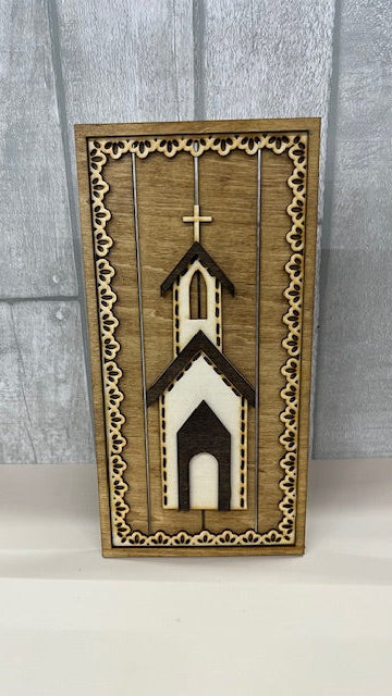Rustic Church Vertical Decorative Plaque