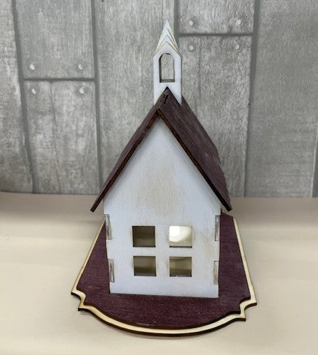 Rustic Church Tea Light Holder