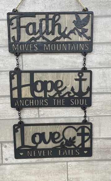 Faith Hope Love Wall Hanging