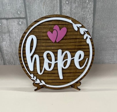 Hope Round Wooden Plaque