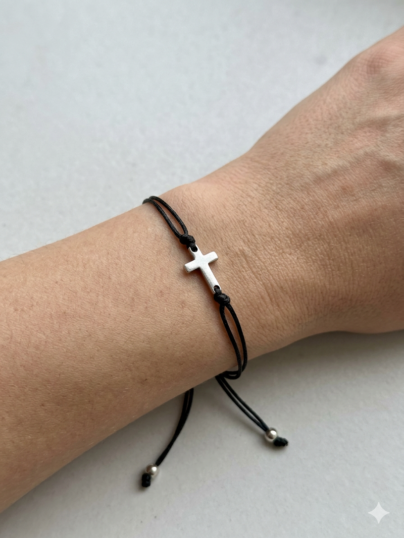 Guiding Faith Cross Bracelet Adjustable Leather - A Touch Of SON