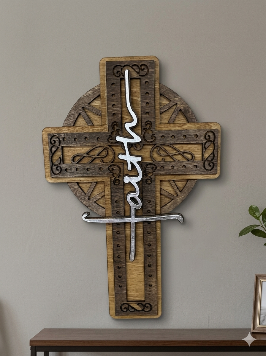 Wooden Cross with FAITH – 11.5" x 7.5"