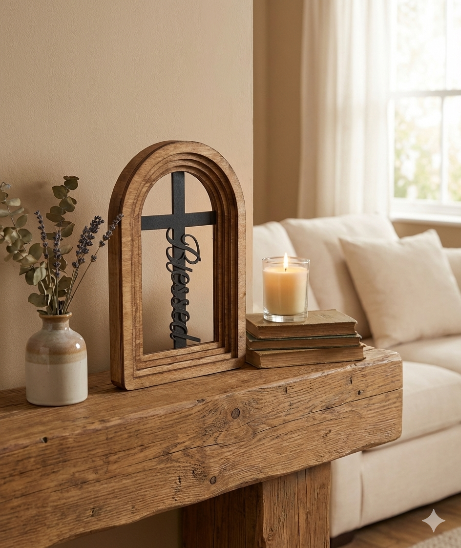 Interchangeable Faith Word Window Frame Display