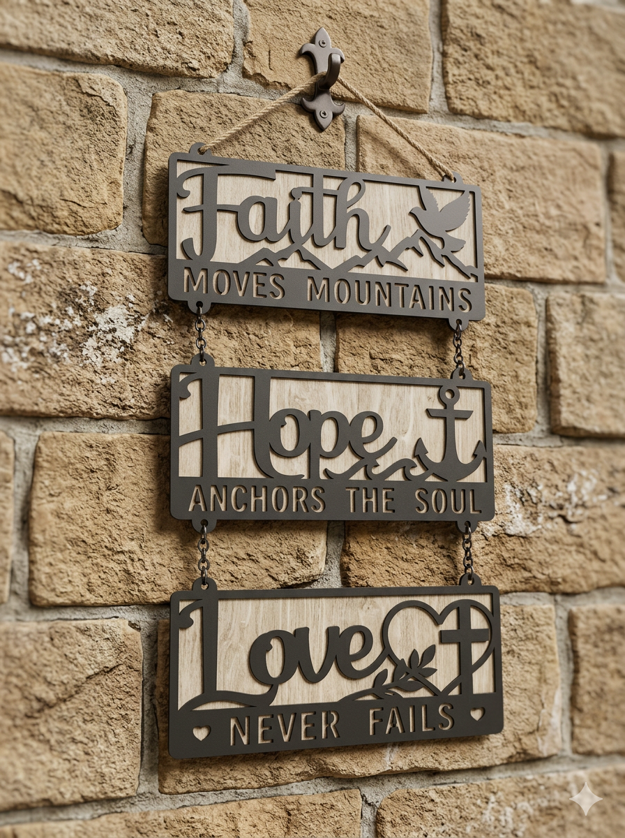 Faith Hope Love Wall Hanging