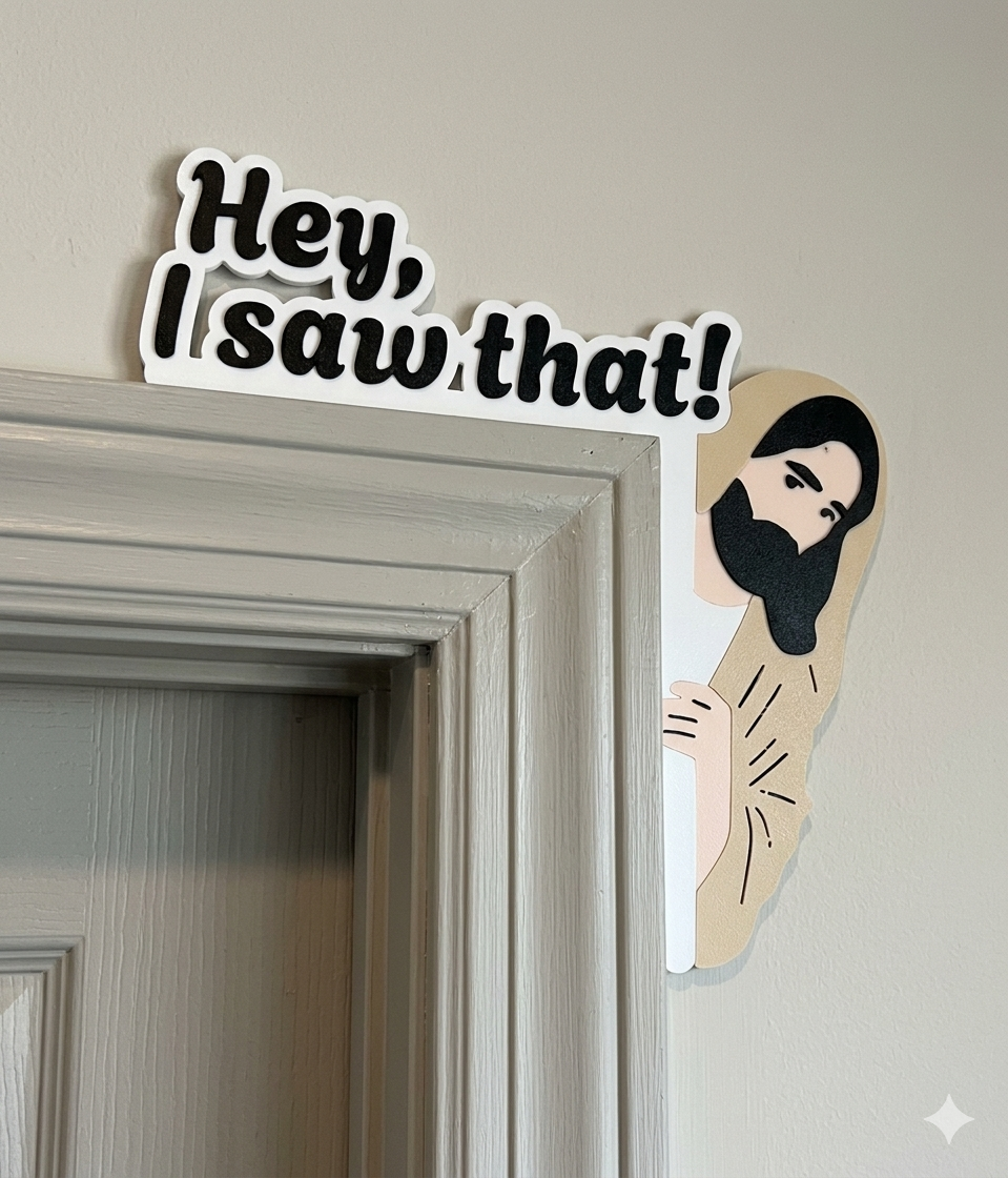 Hey I Saw That - Jesus Corner Trim Door Hanging
