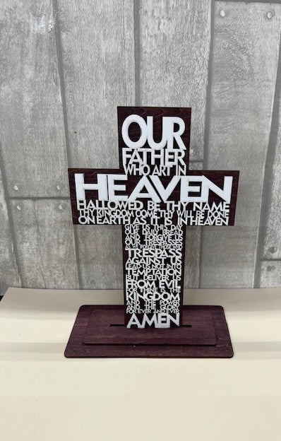 Matthew 6:9 Wooden Cross